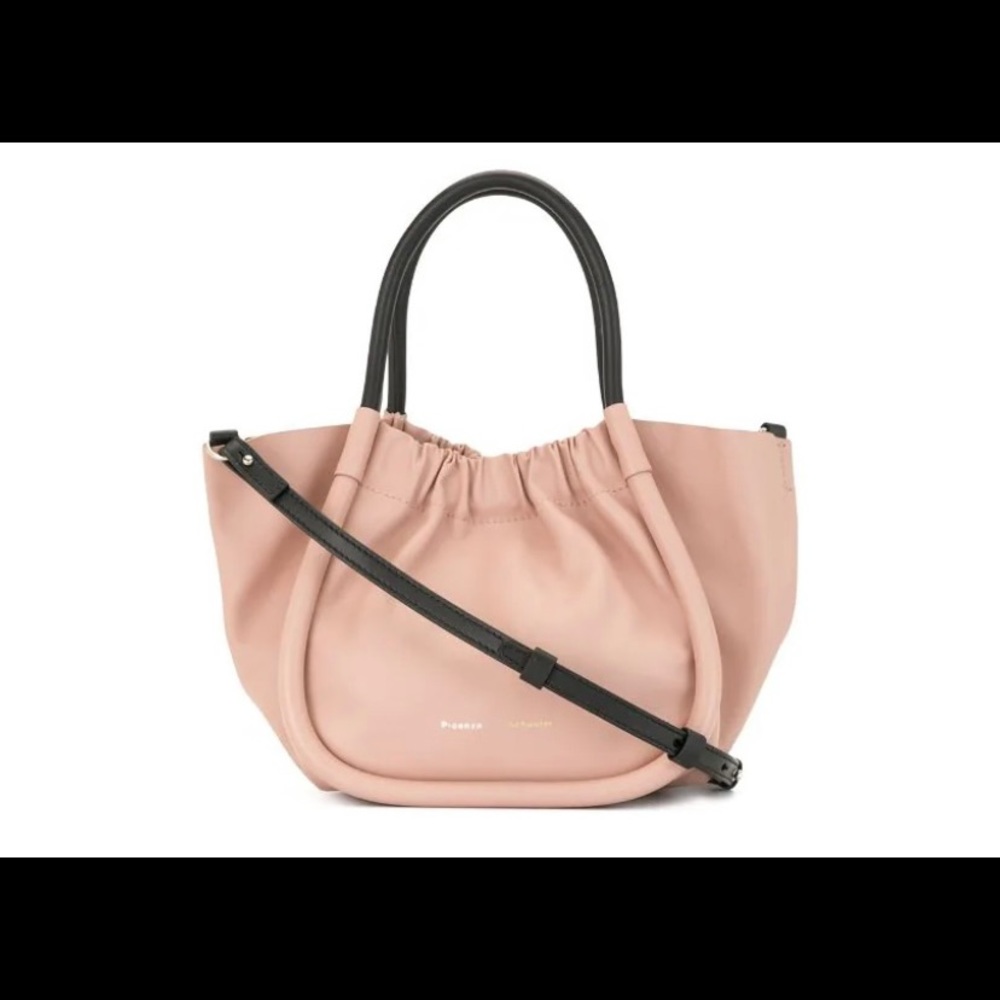 Proenza Schouler Small Ruched Crossbody Tote in Blush; authentic